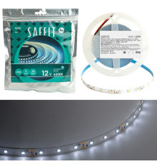 SST01 SAFFIT 60SMD(2835)/m 6Вт/м 12V 5000*8*1.22мм 6500K, IP20 55239