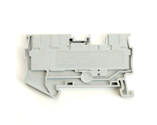 Зажим пружинный, 3-проводной проходной ЗНИ - 2,5 , JXB PT 2.5 TW , серый LD573-1-25