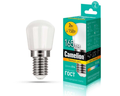 Лампа светодиодная Camelion E14 2W 3000K LED2-T26/830/E14 13153 Лампа светодиодная Camelion E14 2W 3000K LED2-T26/830/E14 13153