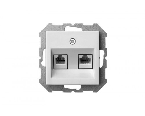 Розетка 2хRJ45 Liregus Epsilon белый 28-033 Розетка 2хRJ45 Liregus Epsilon белый 28-033