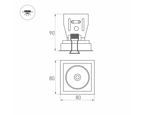 Встраиваемый светодиодный светильник Arlight CL-Simple-S80x80-9W Warm3000 028149 Встраиваемый светодиодный светильник Arlight CL-Simple-S80x80-9W Warm3000 028149