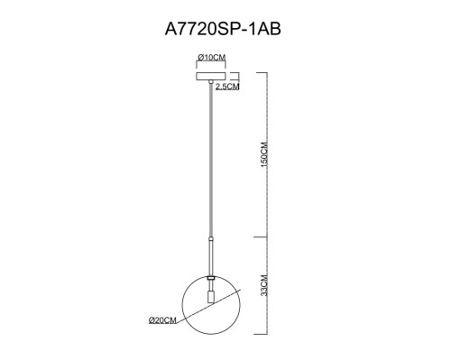 Подвесной светильник Arte Lamp Cameron A7720SP-1AB Подвесной светильник Arte Lamp Cameron A7720SP-1AB