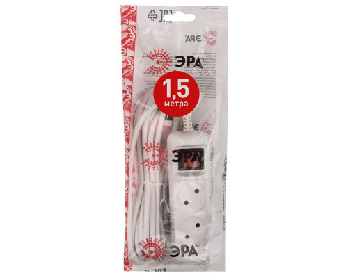 Удлинитель ЭРА 2гн 1,5м б/з U-2s-1,5m-2x1 Б0044046