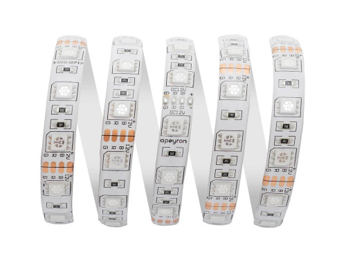 Светодиодная влагозащищенная лента Apeyron 14,4W/m 60Led/m 5050SMD разноцветная 1M 260BL