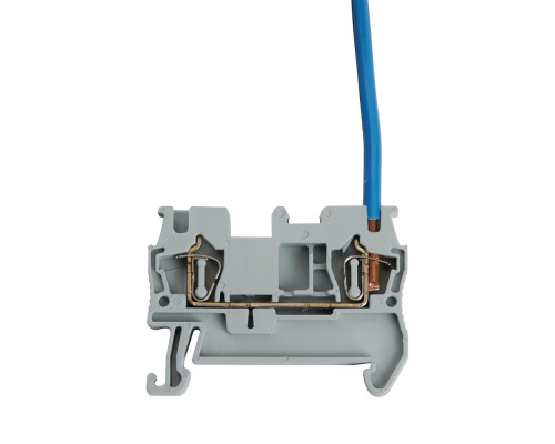 Зажим пружинный, 2-проводной проходной ЗНИ - 10,0 (JXB ST 10), серый STEKKER