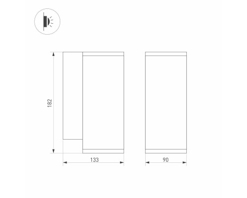 Уличный настенный светодиодный светильник Arlight LGD-Forma-Wall-R90-12W Day4000 037255 Уличный настенный светодиодный светильник Arlight LGD-Forma-Wall-R90-12W Day4000 037255