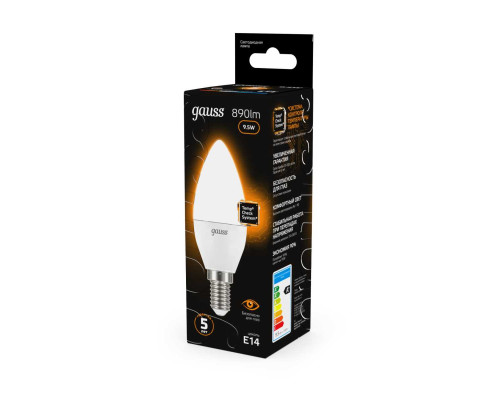 Лампа светодиодная Gauss E14 9.5W 3000K матовая 103101110 Лампа светодиодная Gauss E14 9.5W 3000K матовая 103101110