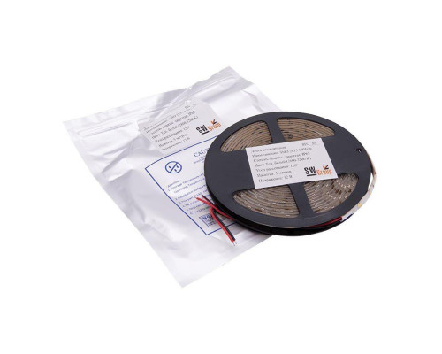 Светодиодная влагозащищенная лента SWG 4,8W/m 60LED/m 2835SMD теплый белый 5M 001878