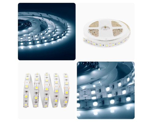 Светодиодная лента Apeyron 14,4W/m 60LED/m 5050SMD холодный белый 5M 00-15 Светодиодная лента Apeyron 14,4W/m 60LED/m 5050SMD холодный белый 5M 00-15