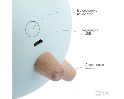 Светильник-ночник ЭРА Хомяк зеленый NLED-468-1W-GR Б0052817