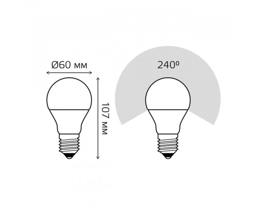 Лампа светодиодная Gauss E27 10W 3000K матовая 23210