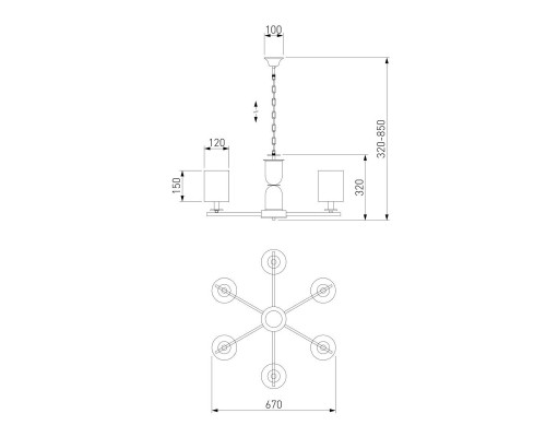 Подвесная люстра Eurosvet Caprera 60146/6 никель Подвесная люстра Eurosvet Caprera 60146/6 никель