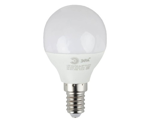 Лампа светодиодная ЭРА E14 6W 4000K матовая ECO LED P45-6W-840-E14 Б0019077