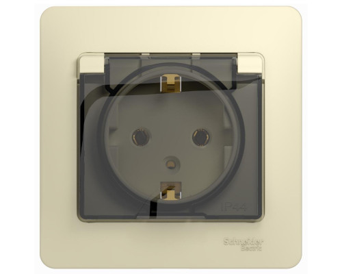 Розетка 2К+З Systeme Electric Glossa 16A 250V со шторками и крышкой бежевая GSL000246 Розетка 2К+З Systeme Electric Glossa 16A 250V со шторками и крышкой бежевая GSL000246