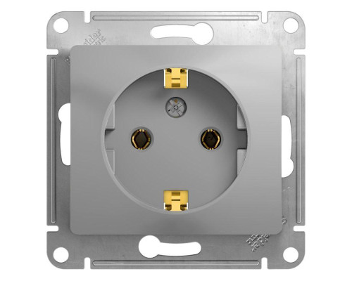 Розетка 2К+З Systeme Electric Glossa 16A 250V алюминий GSL000343 Розетка 2К+З Systeme Electric Glossa 16A 250V алюминий GSL000343
