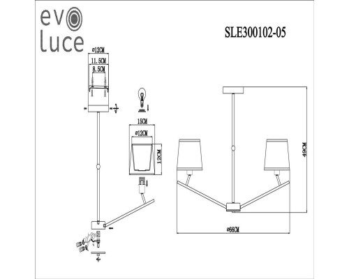 Потолочная люстра Evoluce Denice SLE300102-05