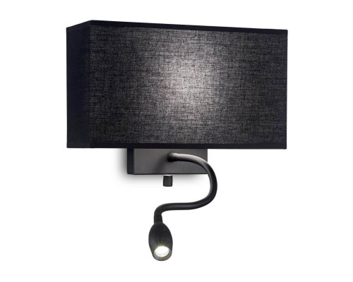 Настенный светильник Ideal Lux Hotel AP2 All Black 215709 Настенный светильник Ideal Lux Hotel AP2 All Black 215709