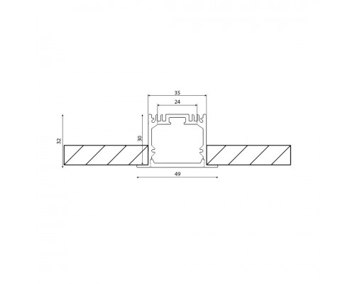 Профиль встраиваемый DesignLed LE.4932-R 010356 Профиль встраиваемый DesignLed LE.4932-R 010356