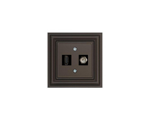 Розетка HDMI/TV Liregus Retro коричневый омбре 29-038