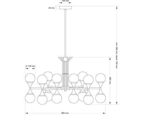 Подвесной светильник KUTEK BARI BAR-ZW-8(ZM)