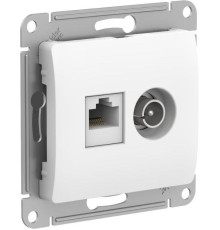 Розетка компьютерная RJ45/TV Systeme Electric Glossa 5e кат UTP белая GSL000189