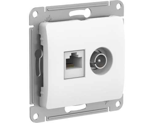 Розетка компьютерная RJ45/TV Systeme Electric Glossa 5e кат UTP белая GSL000189 Розетка компьютерная RJ45/TV Systeme Electric Glossa 5e кат UTP белая GSL000189