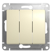 Выключатель трехклавишный Systeme Electric Glossa 10A 250V бежевый GSL000231