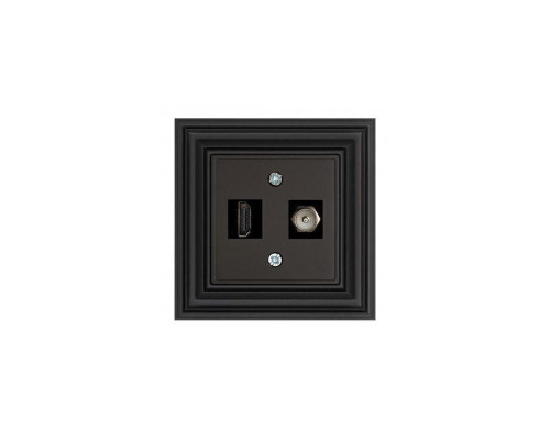 Розетка HDMI/TV Liregus Retro черный матовый 29-238 Розетка HDMI/TV Liregus Retro черный матовый 29-238