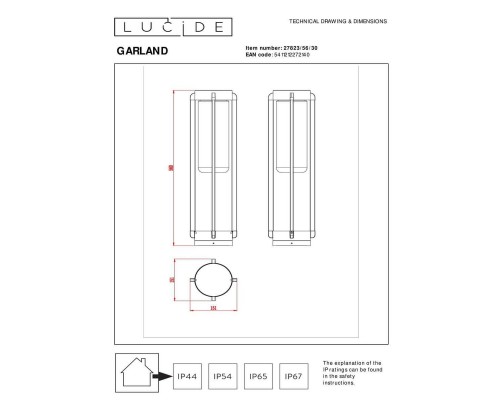 Уличный светильник Lucide Garland 27823/56/30