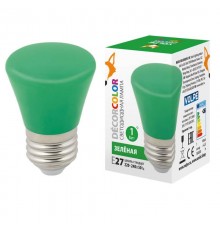 Лампа светодиодная Volpe E27 1W зеленая LED-D45-1W/GREEN/E27/FR/С BELL UL-00005640