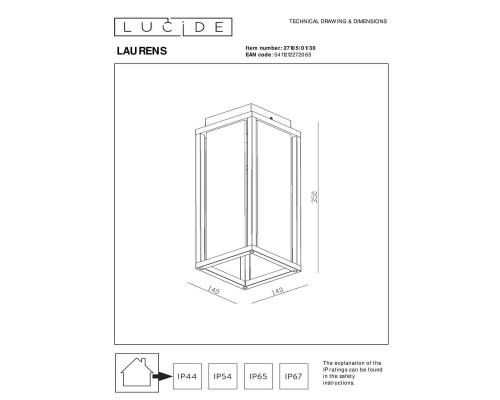 Уличный светильник Lucide Laurens 27105/01/30