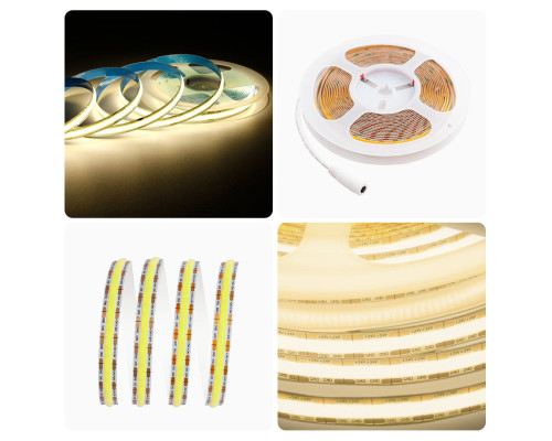 Светодиодная лента Apeyron 14W/m 512LED/m COB теплый белый 2M 195ОО