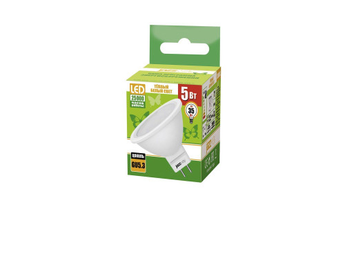 Лампа светодиодная Jazzway GU5.3 5W 3000K матовая 1037077A Лампа светодиодная Jazzway GU5.3 5W 3000K матовая 1037077A
