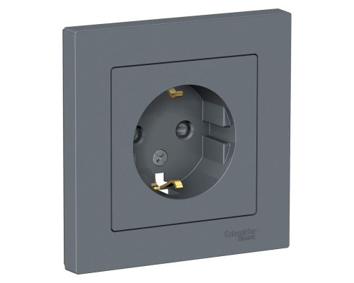Розетка 2К+З Systeme Electric AtlasDesign 16A 250V со шторками грифель ATN000744 Розетка 2К+З Systeme Electric AtlasDesign 16A 250V со шторками грифель ATN000744