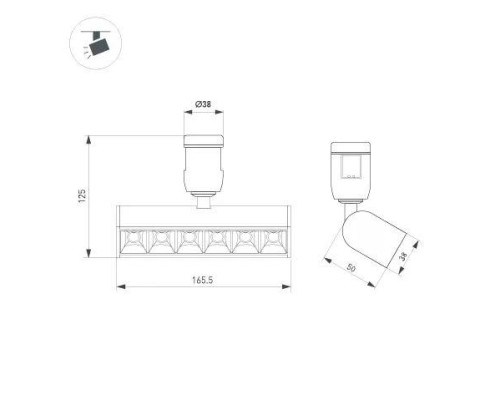 Трековый светодиодный светильник Arlight Art-Apriori-Laser-Turn-L165-8W Warm3000 047783
