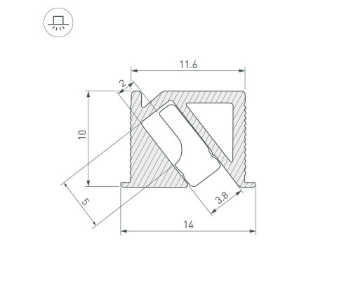 Профиль встраиваемый Arlight SL-Bevel-H10-F14-2000 Anod Black 044084 Профиль встраиваемый Arlight SL-Bevel-H10-F14-2000 Anod Black 044084
