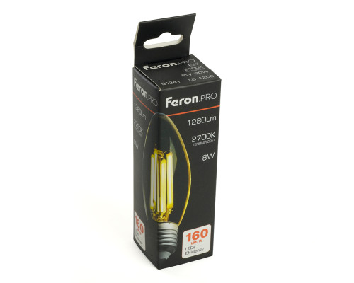 Лампа светодиодная Feron.PRO LB-1208 Свеча E27 1280LM 8W 175-265V 2700K 51241