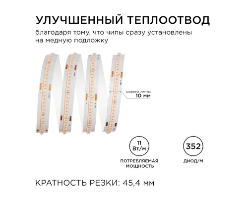 Светодиодная лента Apeyron 11W/m 352LED/m COB фиолетовый 5M 192ОО Светодиодная лента Apeyron 11W/m 352LED/m COB фиолетовый 5M 192ОО