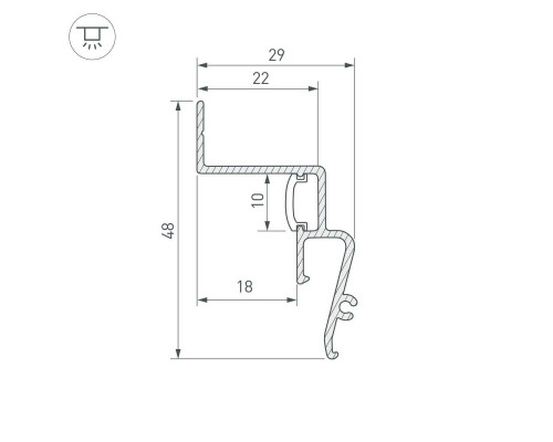 Профиль для натяжного потолка Arlight Stretch-Shadow-2000 Black 039510 Профиль для натяжного потолка Arlight Stretch-Shadow-2000 Black 039510