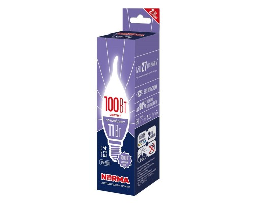 Лампа светодиодная Volpe E14 11W 6500K матовая LED-CW37-11W/6500K/E14/FR/NR UL-00010991