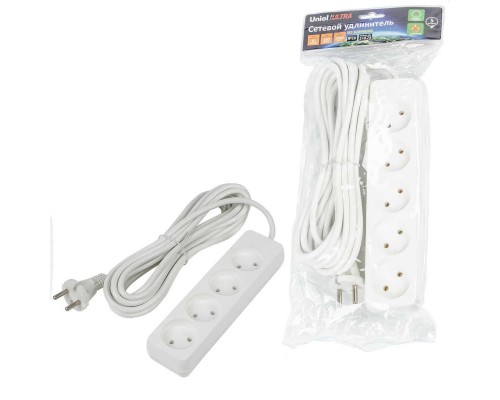 Удлинитель Uniel Ultra 4гн х 5м б/з S-CU4-5 White UL-00009989