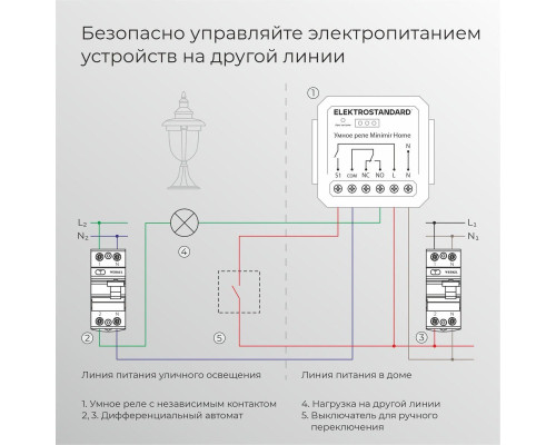 Реле Wi-Fi с независимым контактом Elektrostandard 76010/00 76010/00