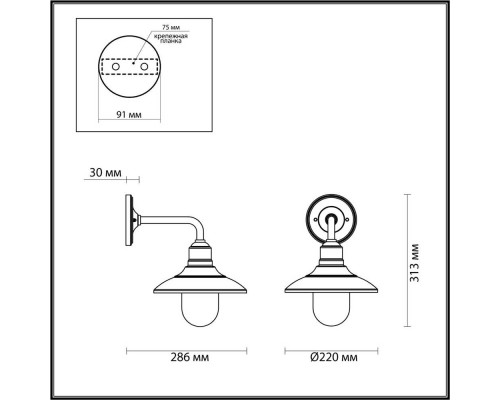 Уличный настенный светильник Odeon Light Nature Campa 4965/1W Уличный настенный светильник Odeon Light Nature Campa 4965/1W