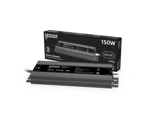 Блок питания Gauss 150W 24V IP66 202022150 Блок питания Gauss 150W 24V IP66 202022150