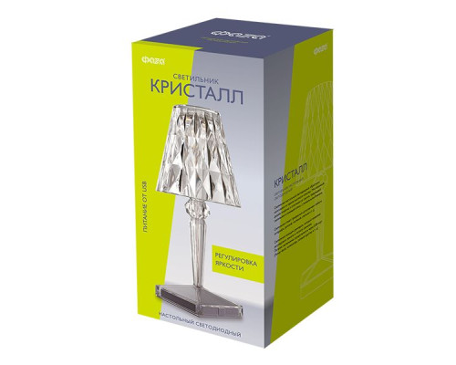 Настольная лампа ФАZA Кристалл CTL1-USB-cl