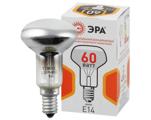 Лампа накаливания ЭРА E27 60W 2700K зеркальная R50 60-230-E14-CL Б0039141