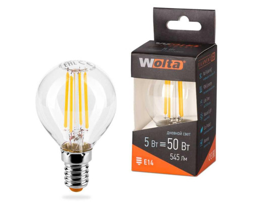 Светодиодная лампа WOLTA 25S45GLFT5E14 Светодиодная лампа WOLTA 25S45GLFT5E14