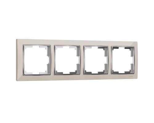 Рамка на 4 поста Werkel Snabb W0041903 слоновая кость/хром 4690389160912 Рамка на 4 поста Werkel Snabb W0041903 слоновая кость/хром 4690389160912