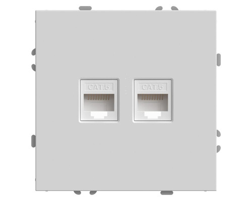 Розетка компьютерная 2-местная RJ-45 (механизм), STEKKER, серия Эмили, RST00-5111-01, белый фарфор, soft touch 49874 Розетка компьютерная 2-местная RJ-45 (механизм), STEKKER, серия Эмили, RST00-5111-01, белый фарфор, soft touch 49874
