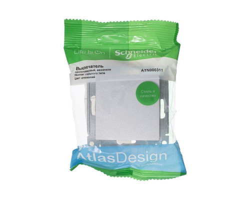 Выключатель одноклавишный Systeme Electric AtlasDesign 10A 250V алюминий ATN000311 Выключатель одноклавишный Systeme Electric AtlasDesign 10A 250V алюминий ATN000311